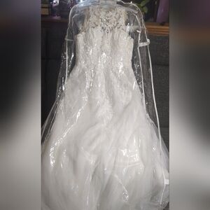Oleg Cassini White Lace Bridal Gown
